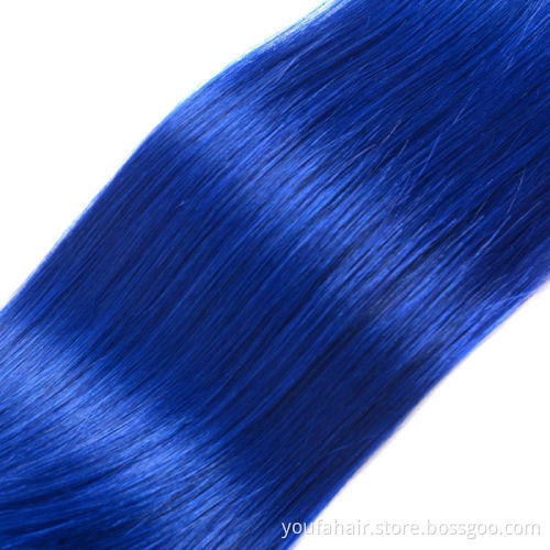 Wholesale Peruvian 100% Human Hair Unprocessed 1b/Blue Ombre Color Body Wave Hair Bundles Virgin Cuticle Aligned Hair Extension